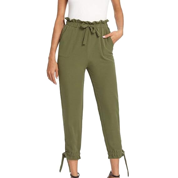 Pantalones Mujer Tallas Grandes Color Solido Pants De Cintura Para