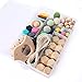 DIY Wooden Rings Crochet Set Baby Teether Beads Nursing Teething Necklace Set Eco Baby New Baby Accessories Nursing Teether