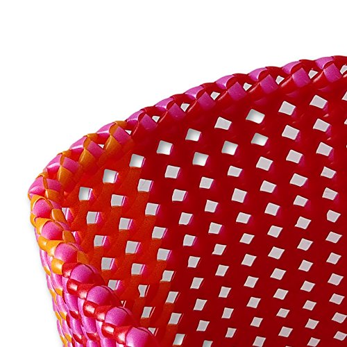 Colourful medium Tote/Basket/Bag/Shoulder bag/handbag weaved by village artisans (Pink, Orange, Red weaving) perfect for Picnics/Party/Beach
