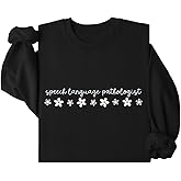 Generic Unisex-Adults SLP Sweatshirt, Floral Speech Therapy Shirt, Yellow, S to 3XL