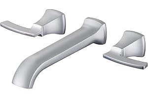 Qinkell Tub Faucet Wall Mount Tub Filler Chrome High Flow Long Spout Reach Roman Bathtub Faucets with 2 Handles