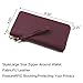 WOZEAH Women's RFID Blocking PU Leather Zip Around Wallet Clutch Large Travel Purse (wine red)
