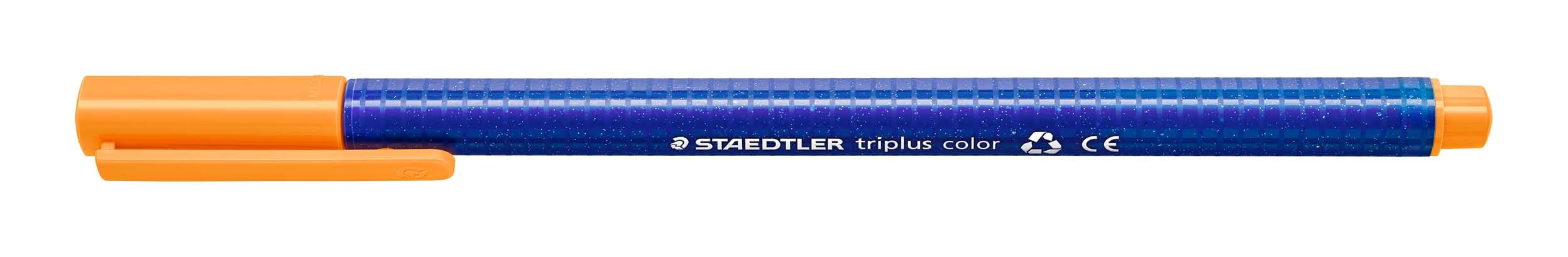 Staedtler 323-43 Fibre Pen triplus Colour Triangle Shaft in Cardboard Box, Washable, Approx. 1 mm, 10 Pieces, Light Orange