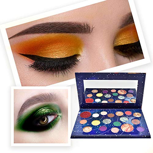 FREEORR 18 Colors Galaxy Shade Palette, Long Lasting Waterproof Multi Reflective Shimmer Matte Glitter Pressed Pearls Eyeshadow Makeup Pallet