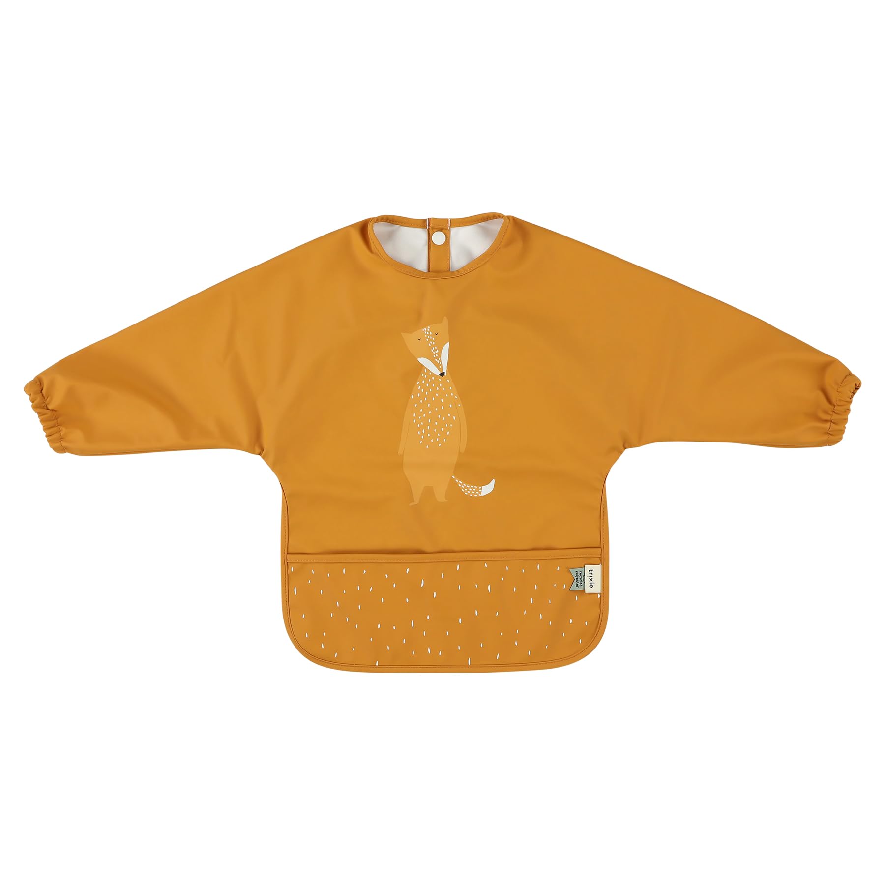 Trixie Long Sleeve Bib - Mr. Fox - Mealtime Essential - 6m+ - Waterproof Bib - OEKO-TEX-Certified - Orange