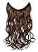 SWACC Women Long Straight/Curly Wavy Wrap Around Ponytail Extension Synthetic Hair Piece Clip in Hair extensions (Curly Wavy, Burgundy)