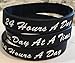 RecoveryChip Set of 3 Black One Day at A Time / 24 Hours A Day Silicone Wrist Bands 2.5
