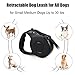 WLWQ Retractable Dog Leash, 16 FT Long Nylon Ribbon Dog Walking Leashes with One Button Break and Lock, Comfortable Hand Grip, 360° Tangle Free Suitable for Small Medium Dogs Up to 33 LBS (Black)
