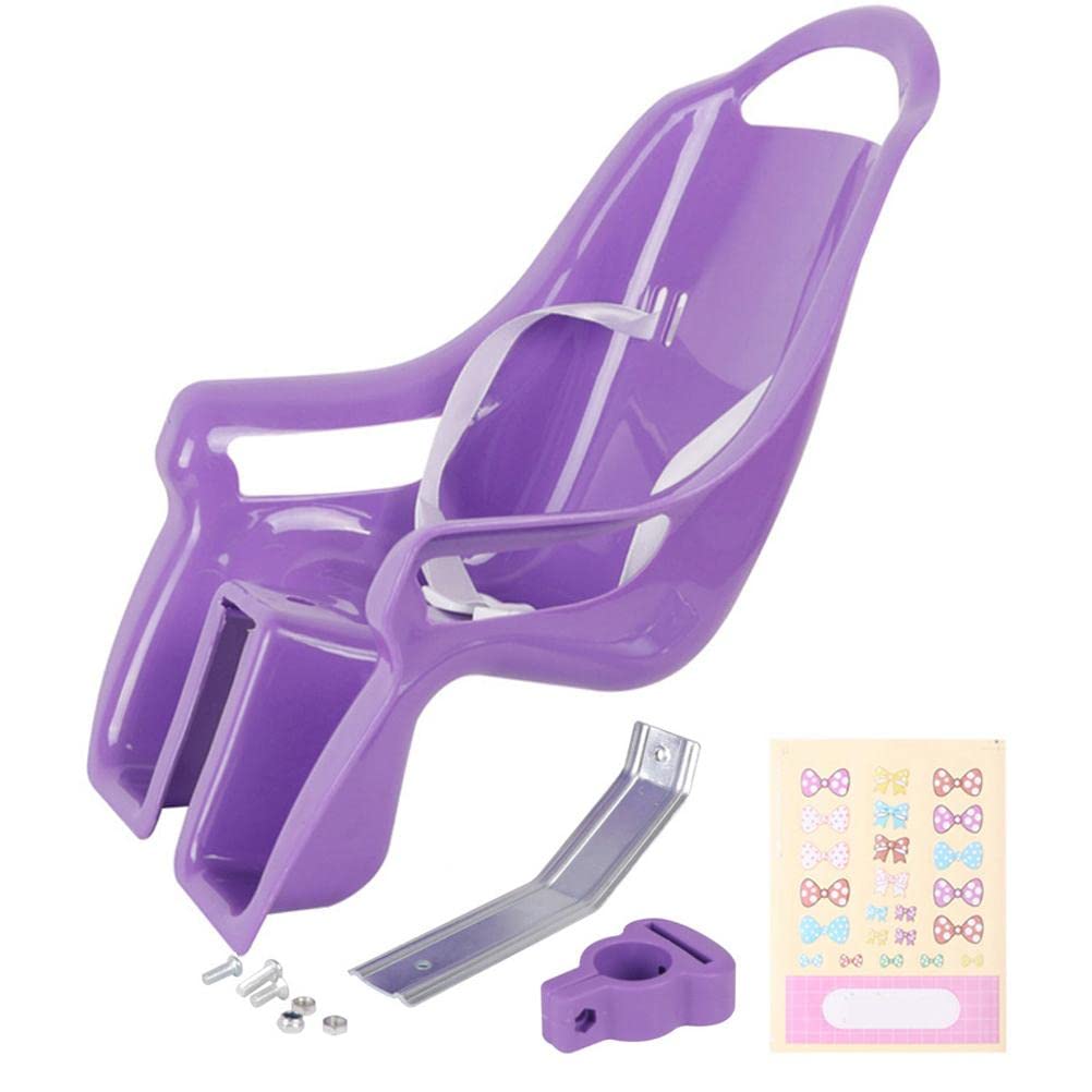 SPYMINNPOO Doll Seat, Bike Attachment Accessory for Girl Bicycle Dolls Stuffed Animals (Purple)