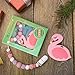 Pacifier Clips Flamingo Teether Binky Holder for Girls Sensory Toys Teething Pain Relief BPA Free Silicone Chewable Beads Newborn Toddler Best Baby Shower Gift (Flamingo)