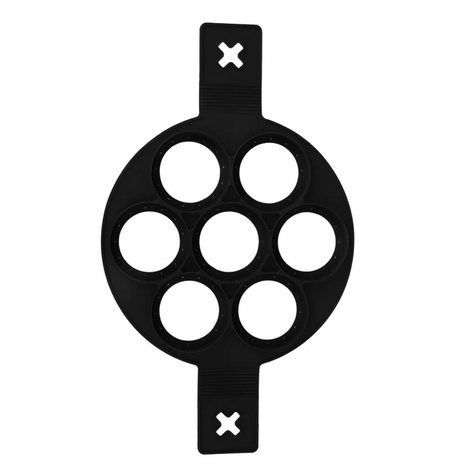 MOUMOUTEN Silicone Pancake Molds, Non-Stick Kitchen Baking Tool Egg Bites Mold with Handles DIY and with 7 Holes Baking Tools for Frying Pan