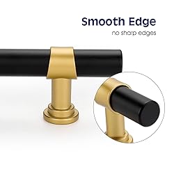 Haliwu 20 Pack Black Cabinet Pulls, Black&Gold