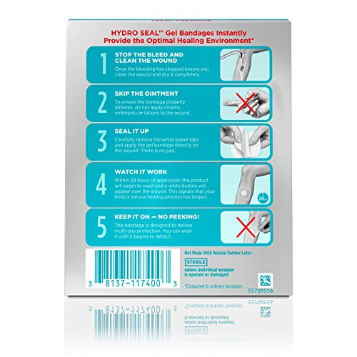 Band-Aid Brand Hydro Seal Adhesive Hydrocolloid Gel Bandages for Wound ...