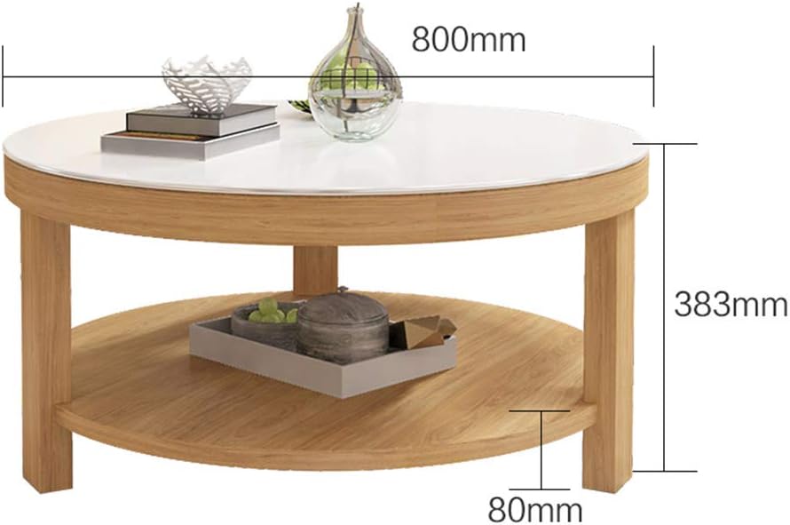 C Bin1 Creative Solid Wood Table Living Room Bedroom Coffee Shop Balcony Table Bedroom Round Two Tier Storage Tea Table Comfort Size 80 38 3cm Amazon Co Uk Kitchen Home