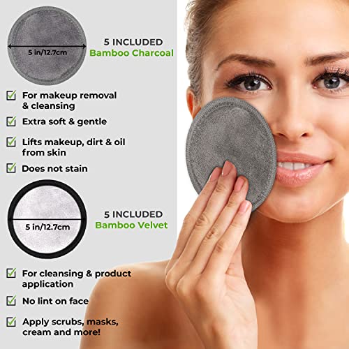 10 Extra Large Reusable Cotton Pads for Face Microfiber Cloth