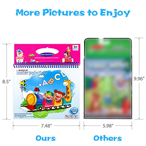 Aqua Doodle, Reusable Water-Reveal Activity Pads 2-pk 16 Pages Water Coloring Aqua Drawing Painting Toy Kits with Bonus Pens (Zoo&Dinosaur)