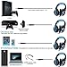Edal Gaming Headset for PS4 PSP Xbox one, Led Light GM-1 Headphone with Microphone and Free Adapter Cable (Black+Blue)
