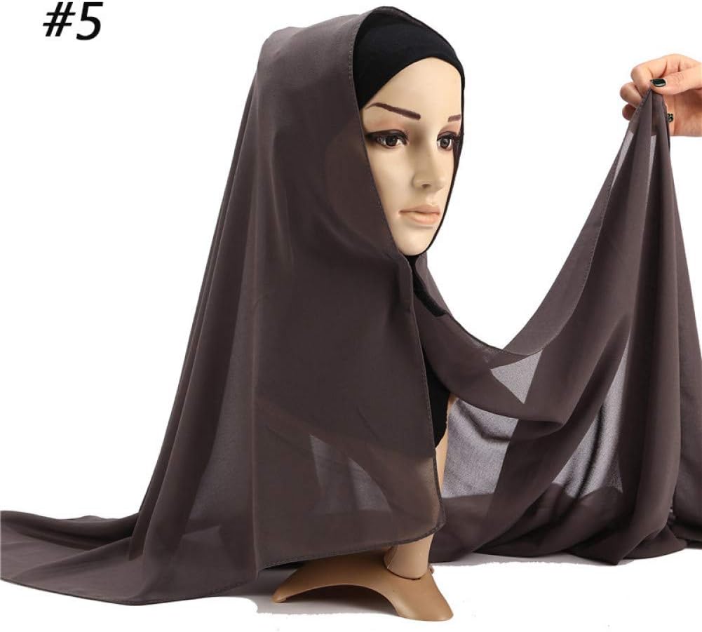 Chiffon Double Loop Instant Hijab Femme Musulman Islamic Headscarf Clothing Shawls For Summer