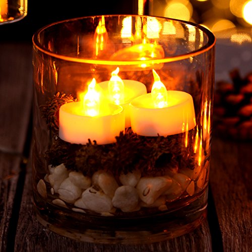 AGPTEK Tea Lights with Flicker,100 Pack Flickering Flameless LED Candles Battery Operated