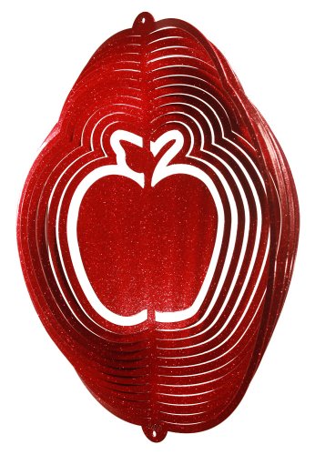 SWEN Products APPLE Circle Swirly Metal Wind Spinner