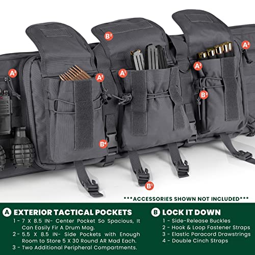 HUNTSEN 36" 42" Double Long Rifle Case American Classic Tactical Soft