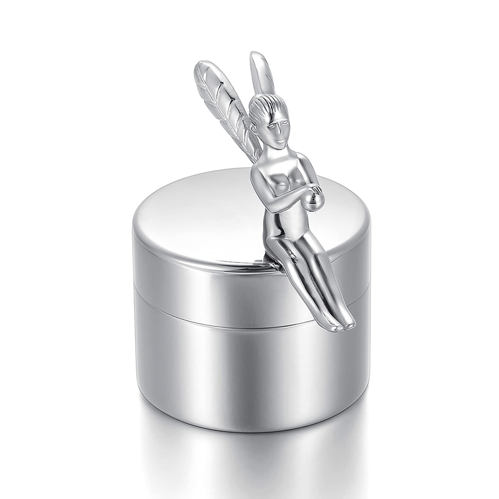 AIWENXI Urn for Ashes Angel Cremation Urns for Human or Pet Ashes- Stainless Steel Handcrafted Decorative Urns for Funeral(Silver