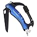 Carabiner Knife Multitool - Updated Keychain Clip with LED Flashlight, Knife, Screwdriver, Glass Breaker and Bottle Opener for Camping, Backpacking, Hiking (Blue)
