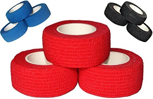 Sports grip tape by Bardownski (3 pack) - Use it to get a better grip on anything!Hockey stick grip tape. Baseball bat grip, weight grip, tennis grip, hunting grip, self adhesive wrap bandage (Red)