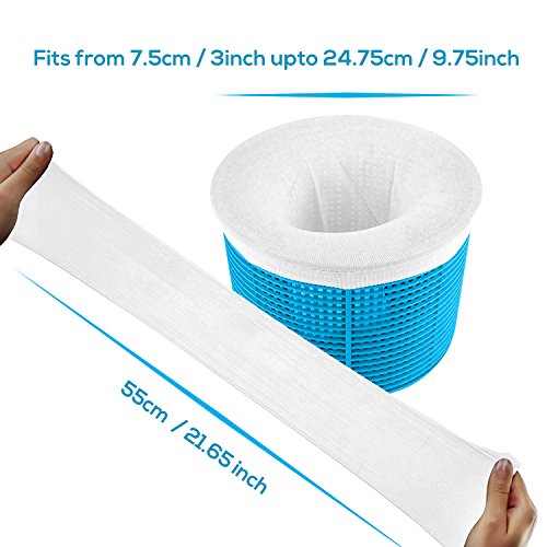 Lambow 20-Pack of Pool Skimmer Socks - Filter Savers for Filters, Baskets, and Skimmers