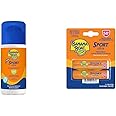 Banana Boat Sport Ultra Sunscreen Roll On SPF 60 & Lip Balm SPF 50 Twin Pack | Sunscreen Roller & Lip Balm Bundle, Travel Size