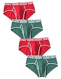 David Archy Men's 4 Pack Fresh and Bright Cotton Briefs