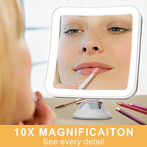 KEDSUM 10X Magnifying LED Lighted Makeup Mirror, 6.3" Travel