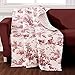 Greenland Home Fashions Classic Toile Throw Quilt, Red