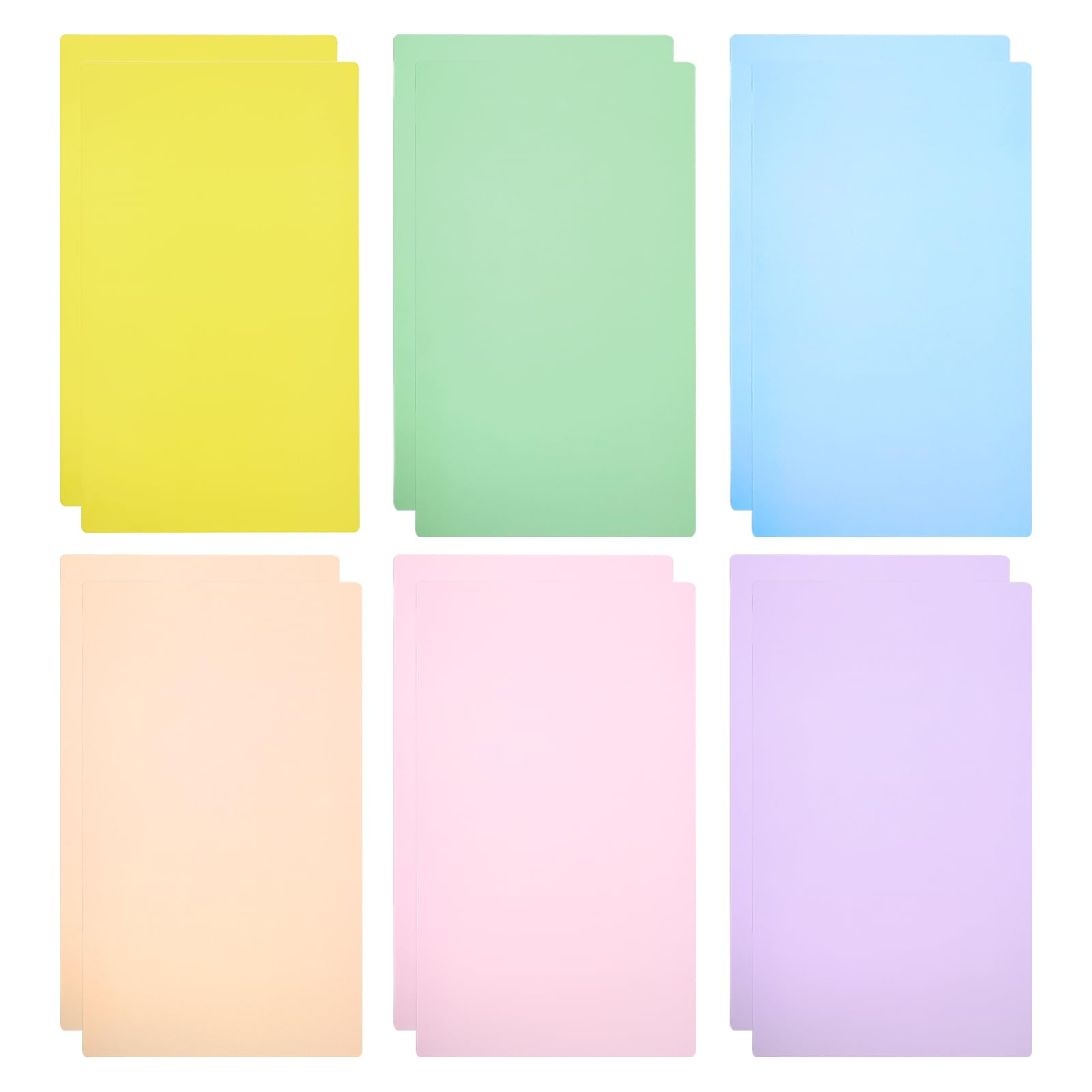PATIKIL A4 Size Guided Reading Sheet, 12pcs Correction Lighting Gel Filter Colored Overlay Transparent Color Film for Classroom Photo Studio, 6 Colors
