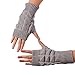 Knitted Fringe Warm Gloves,Morecome Women Girl Diamond knitted gloves (Grey)
