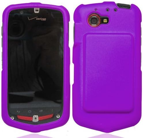 Casio C811 G'zOne Commando case, Hard Snap On Plastic Rubberized Cover Case &amp; Stylus Pen Accessory (Purple)