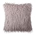 Phantoscope Faux Fur Pillow Cover Fluffy Throw Pillow Mongolian Luxury Fuzzy Pillow Case Cushion Cover for Bedroom and Couch,Beige 18 x 18 Inches
