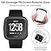 EZCO Compatible with Fitbit Versa Screen Protector Plus Charger [3+1 Pack], Exclusive Charging Dock Cable (Can Charge Case On) Soft TPU Full Coverage Case Cover Bumper Compatible Versa Smart Watch