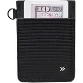 Thread Wallets Ultra Slim Wallet Vertical Leather Card Sleeve Wallet Thin Card Holder Minimalist Card Holder Wallets RFID Secure Black