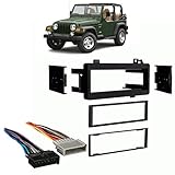 Fits Jeep Wrangler 1997-2002 Single DIN Stereo Harness Radio Install Dash Kit