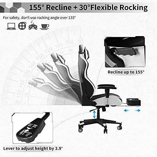 YITAHOME Massage Gaming Chair with Footrest 350lbs Heavy Duty Ergonomic