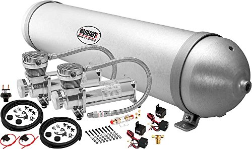 Vixen Air 5 Gallon (18 Liter) Aluminum Tank with Dual 200 PSI Chrome Compressor Onboard System/Kit for Suspension/Train Horn 12V VXO4850DC