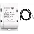 MHCOZY WiFi Temperature Controller Sensor Module, Tuya app Wireless Remote 16A Smart Switch with Energy Consumption Monitoring,Compatible with Alexa Google