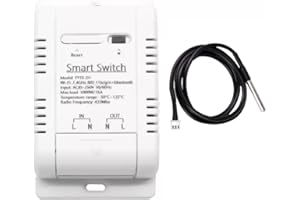 MHCOZY WiFi Temperature Controller Sensor Module, Tuya app Wireless Remote 16A Smart Switch with Energy Consumption Monitoring,Compatible with Alexa Google