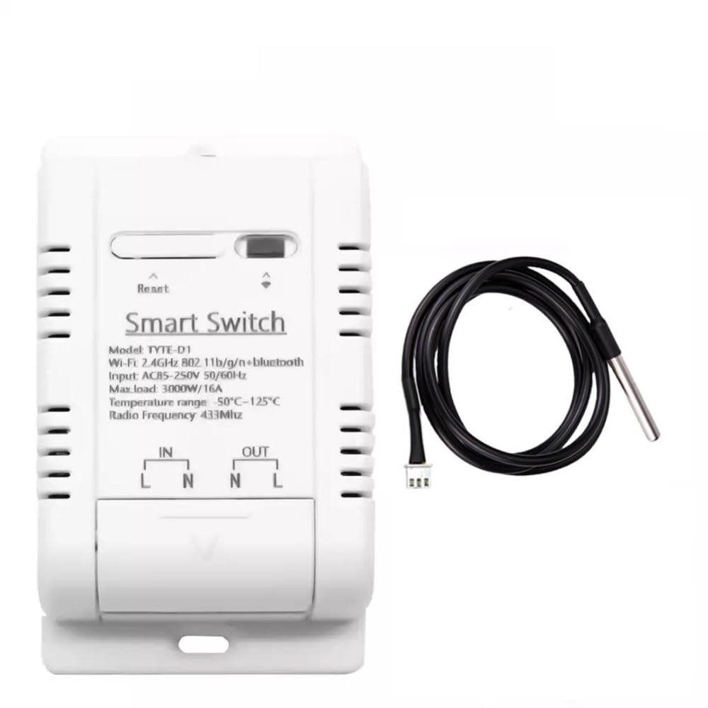 Photo 1 of MHCOZY WiFi Temperature Controller Sensor Module, Tuya app Wireless Remote 16A Smart Switch with Energy Consumption Monitoring,Compatible with Alexa Google
