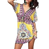 Deep V Bohemia Beach Dress Cover Up