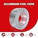 XFasten Aluminum Foil Tape for Ductwork 2 Inches x 165 Feet 3.6mil Aluminum Tape for Ductwork Heavy Duty Dryer Vent Tape Foil and Seal HVAC Tape for Ducts, High Temp HVAC Duct Tape