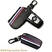 Key Fob with Keychain for BMW, M-Colored Stripe Carbon Fiber Pattern Key Holder Cover Case for BMW 1 2 3 4 5 6 7 Series X3 X4 M5 M6 3/4 Buttons Keyless Remote Smart Shell