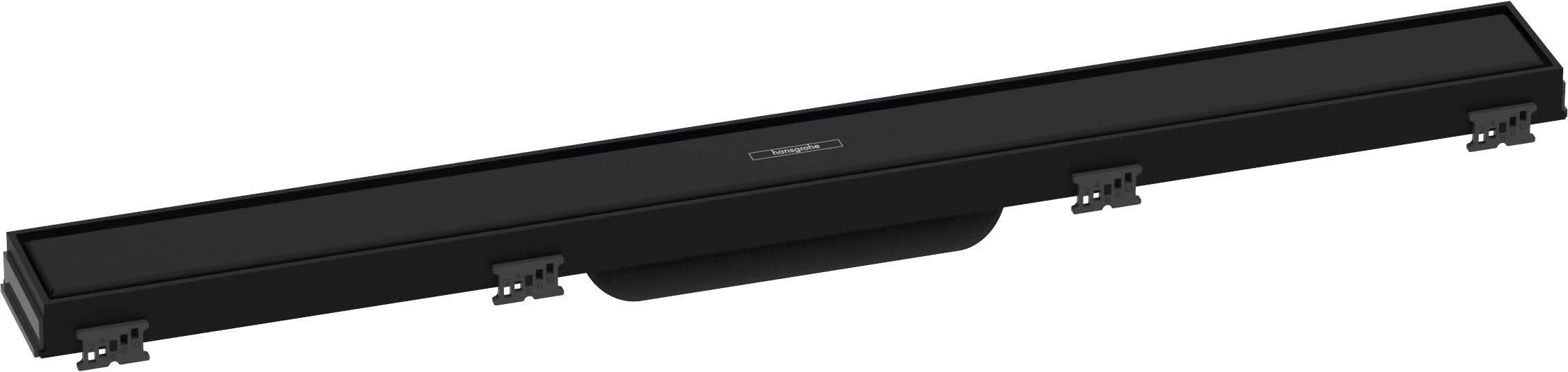 hansgrohe 56037670 RainDrain Match 700 Shower Drain Complete Set with Height-Adjustable Frame Matte Black Channel, 70 cm