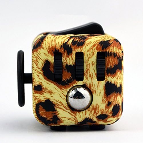Omicu Fidget Cube Relieves Stress And Anxiety for Children and Adults Anxiety Attention Toy (leopard-print)